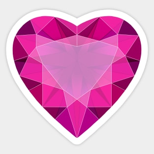 Pink Garnet Heart Shaped Gemstone Sticker